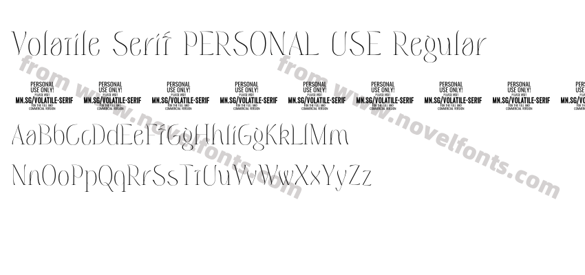 Volatile Serif PERSONAL USE RegularPreview