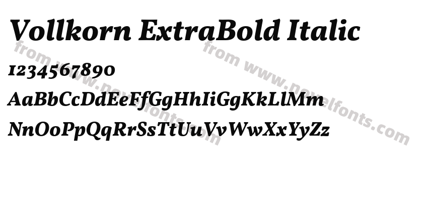 Vollkorn ExtraBold ItalicPreview