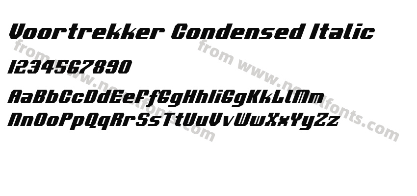 Voortrekker Condensed ItalicPreview