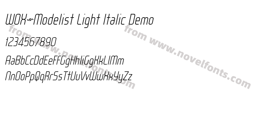 WOX~Modelist Light Italic DemoPreview