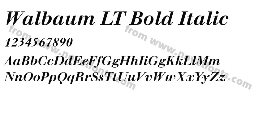 Walbaum LT Bold ItalicPreview