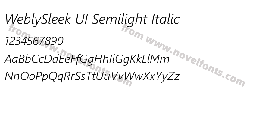 Webly Sleek UI Semilight ItalicPreview