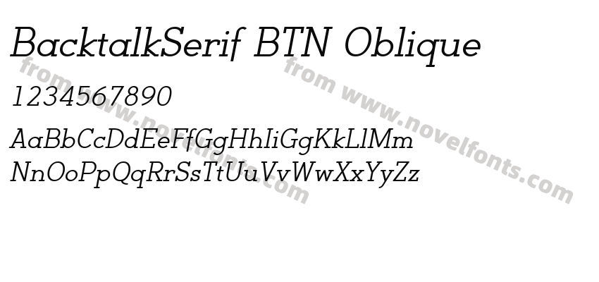 BacktalkSerif BTN ObliquePreview