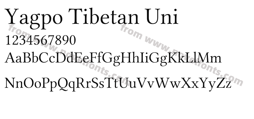 Yagpo Tibetan UniPreview