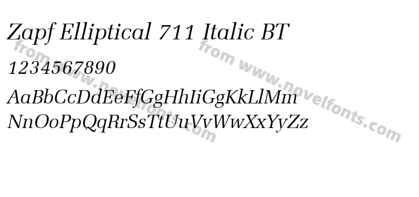 Zapf Elliptical 711 Italic BTPreview