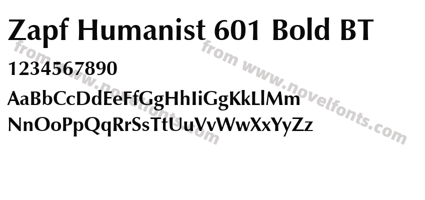 Zapf Humanist 601 Bold BTPreview