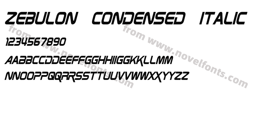 Zebulon Condensed ItalicPreview