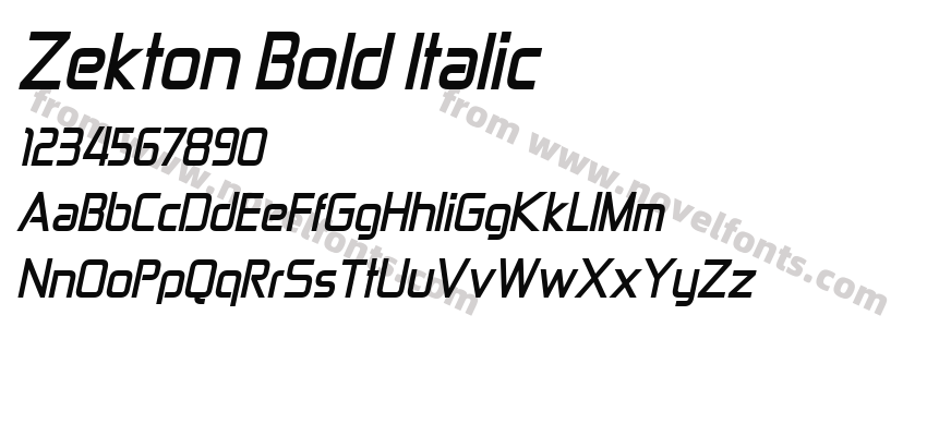 Zekton Bold ItalicPreview