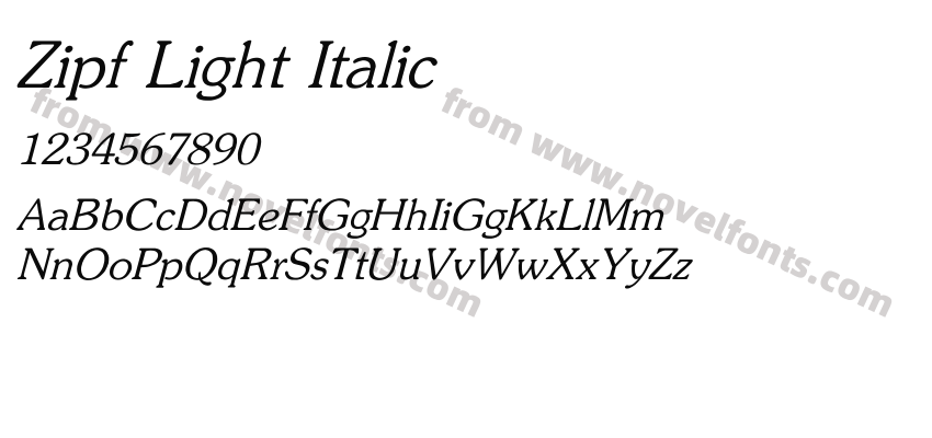 Zipf Light ItalicPreview