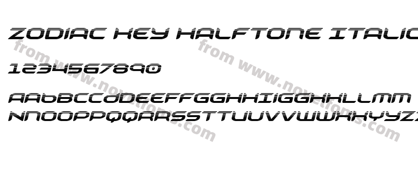 Zodiac Key Halftone ItalicPreview