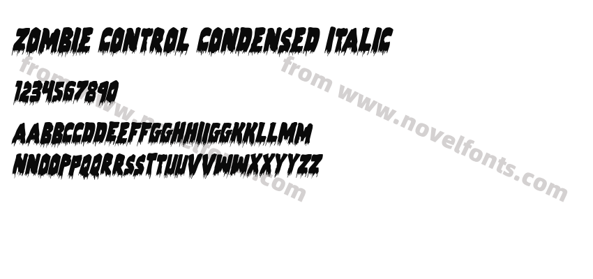 Zombie Control Condensed ItalicPreview