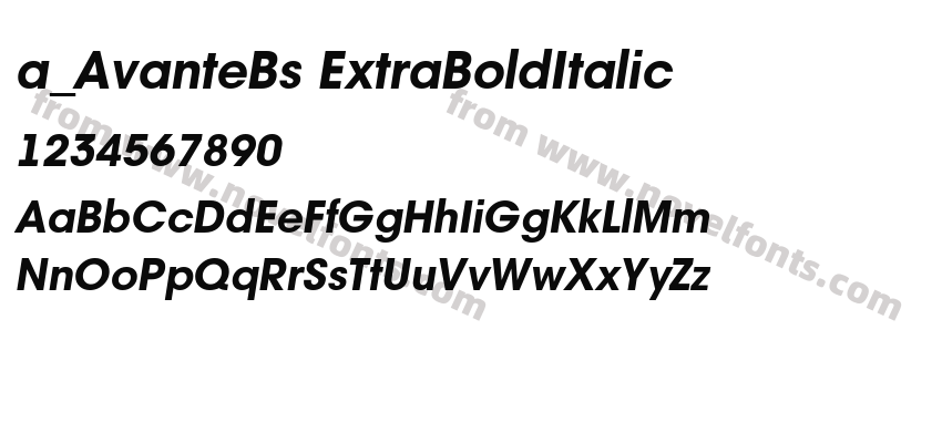 a_ Avante Bs Extra Bold ItalicPreview