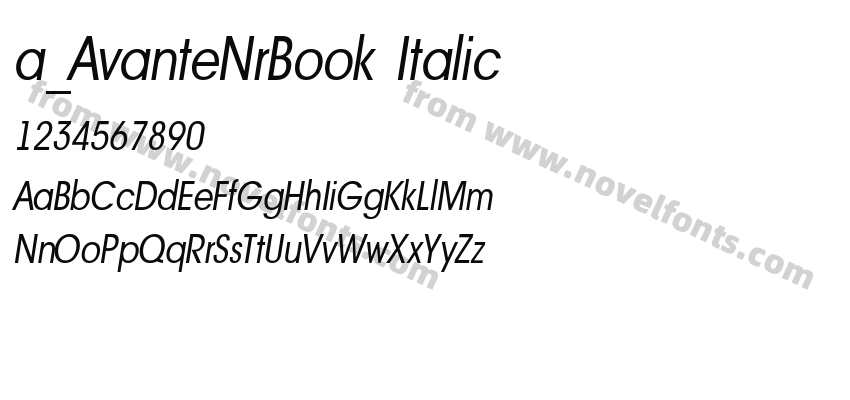 a_AvanteNrBook ItalicPreview