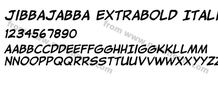 jibbajabba ExtraBold ItalicPreview