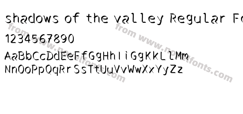 shadows of the valley Regular FontyPreview