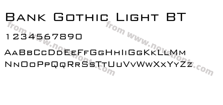 Bank Gothic Light BTPreview