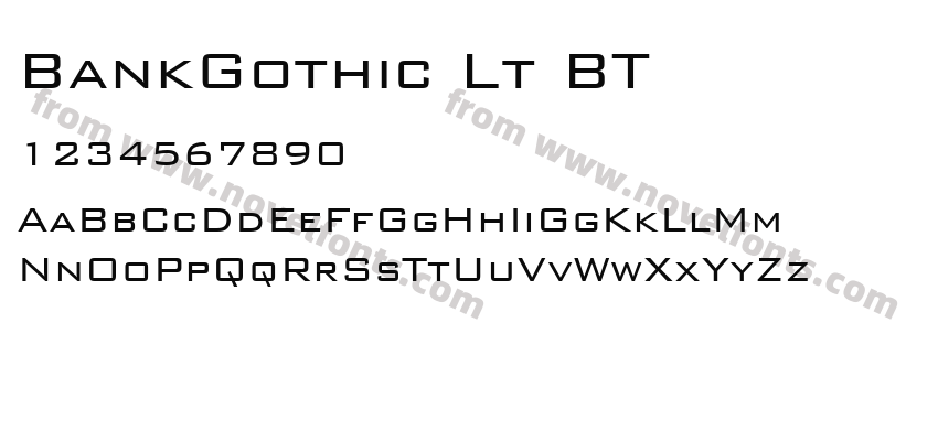 BankGothic Lt BTPreview