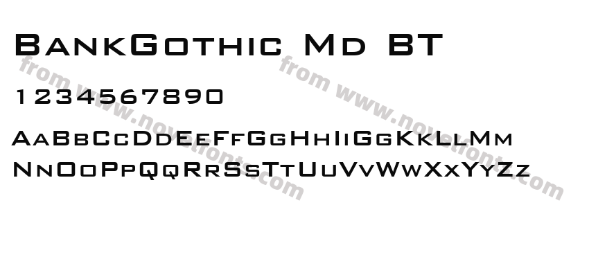 BankGothic Md BTPreview