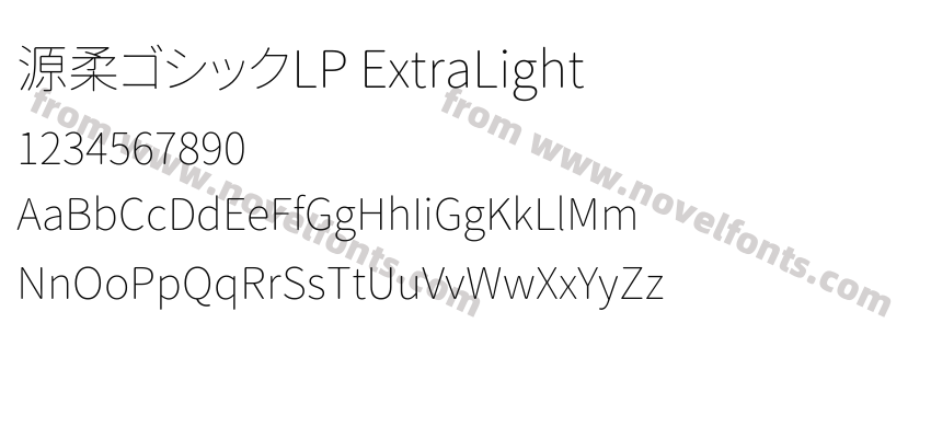 源柔ゴシックLP ExtraLightPreview