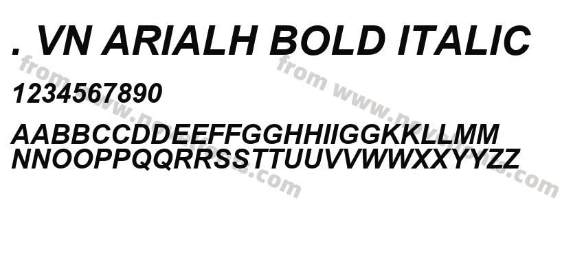 . Vn ArialH Bold ItalicPreview