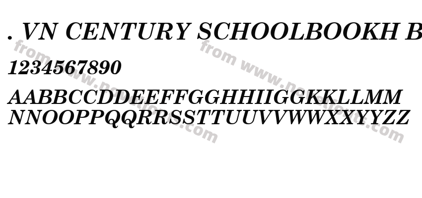 .VnCentury SchoolbookH Bold ItalicPreview