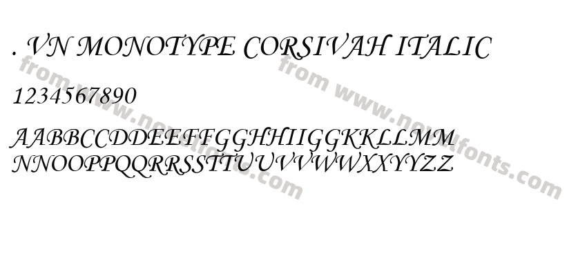 . Vn Monotype corsivaH ItalicPreview