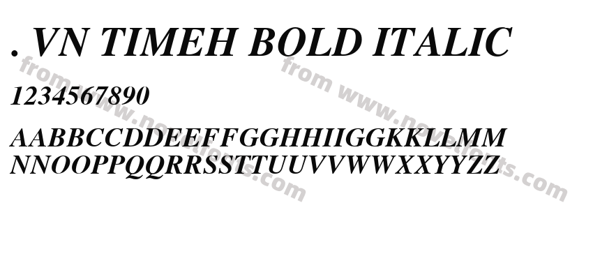 . Vn TimeH Bold ItalicPreview