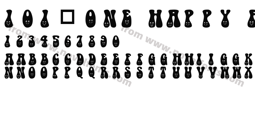 101! One HappY FontPreview