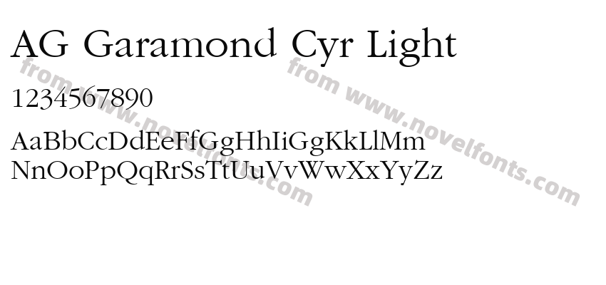 AG Garamond Cyr LightPreview