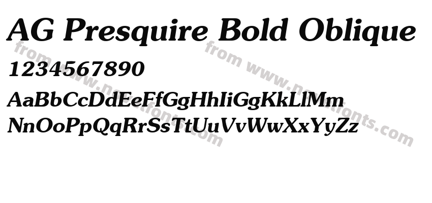 AG Presquire Bold ObliquePreview