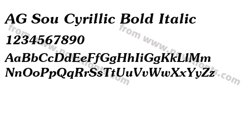 AG Sou Cyrillic Bold ItalicPreview