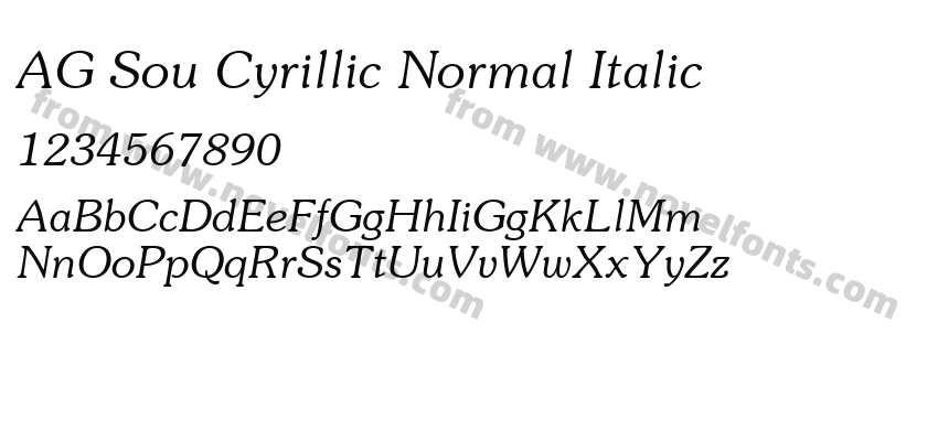 AG Sou Cyrillic Normal ItalicPreview