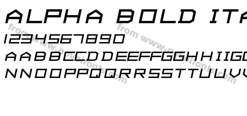 ALPHA Bold ItalicPreview