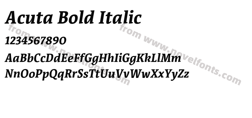 Acuta Bold ItalicPreview