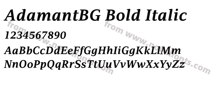 AdamantBG Bold ItalicPreview