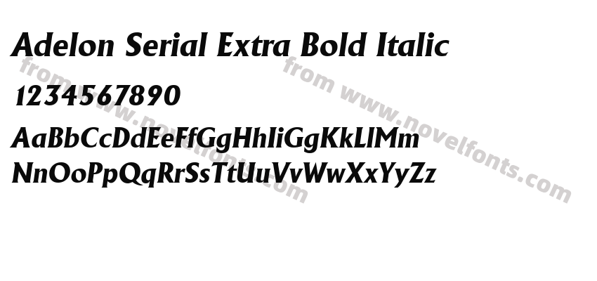 Adelon Serial Extra Bold ItalicPreview