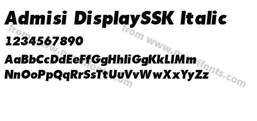 Admisi DisplaySSK ItalicPreview