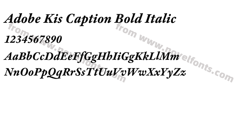 Adobe Kis Caption Bold ItalicPreview