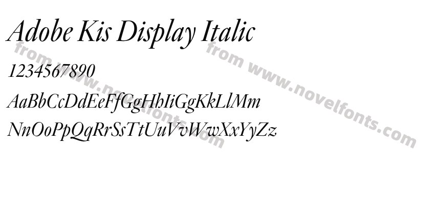 Adobe Kis Display ItalicPreview