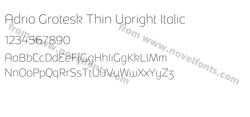 Adria Grotesk Thin Upright ItalicPreview