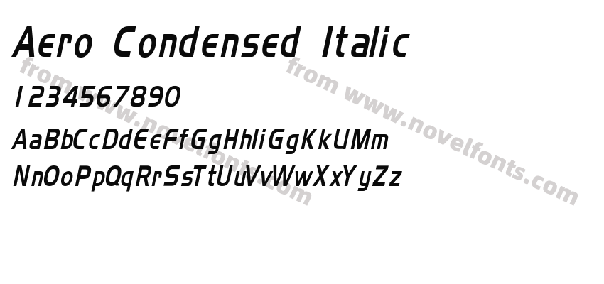 Aero Condensed ItalicPreview