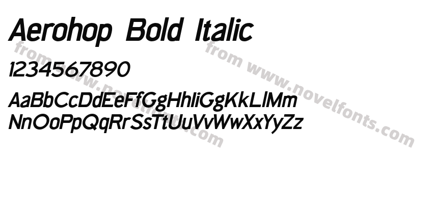 Aerohop Bold ItalicPreview