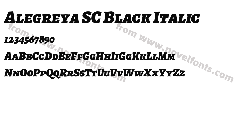 Alegreya SC Black ItalicPreview