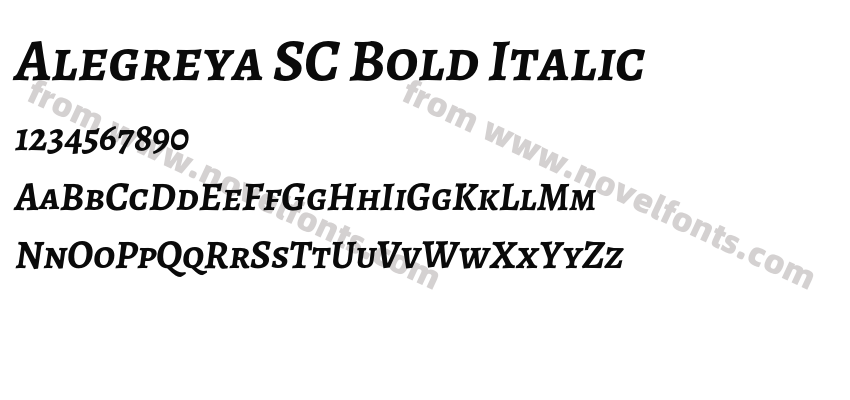 Alegreya SC Bold ItalicPreview