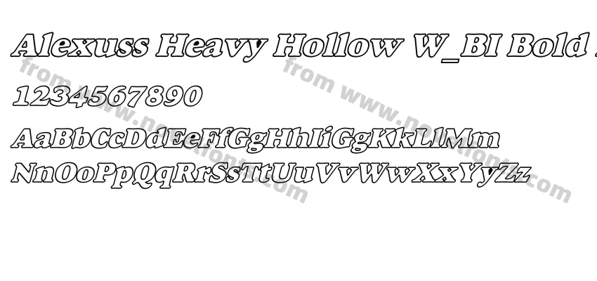 Alexuss Heavy Hollow W_BI Bold ItalicPreview