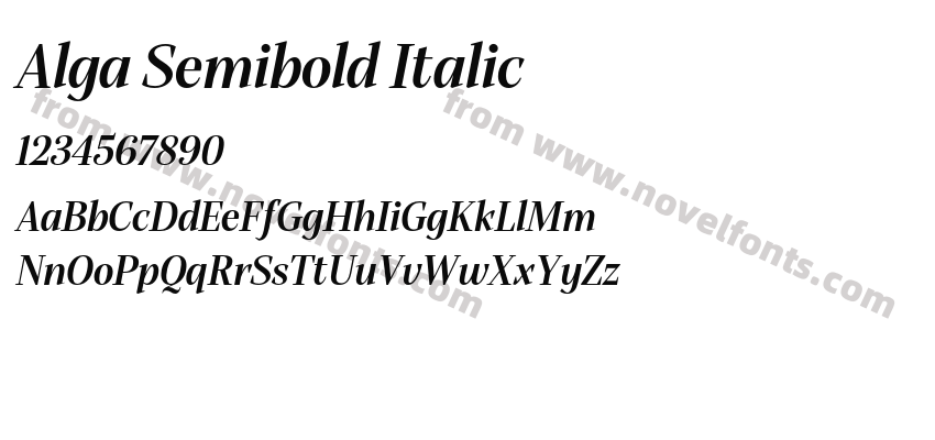 Alga Semibold ItalicPreview