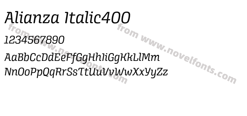 Alianza Italic400Preview