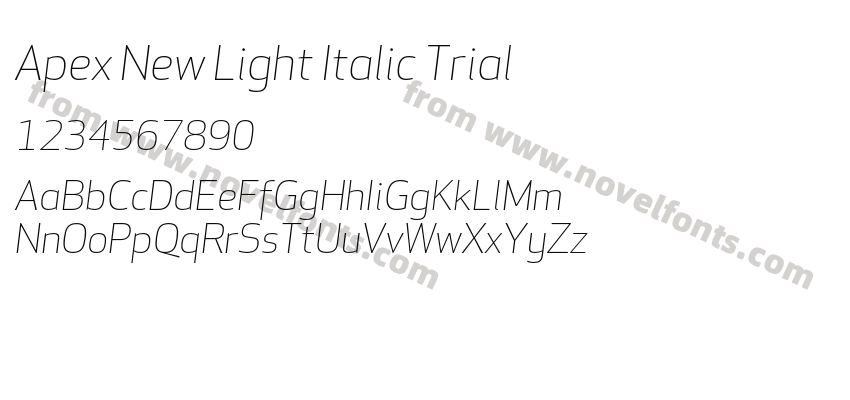 Apex New Light Italic TrialPreview