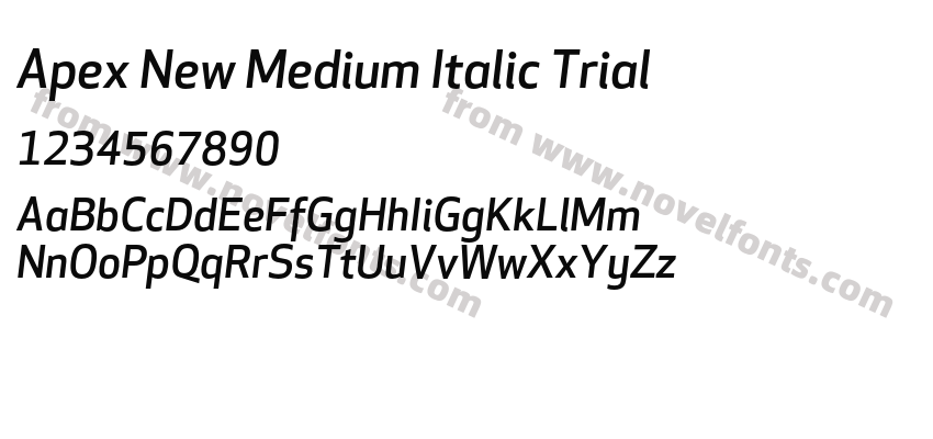 Apex New Medium Italic TrialPreview