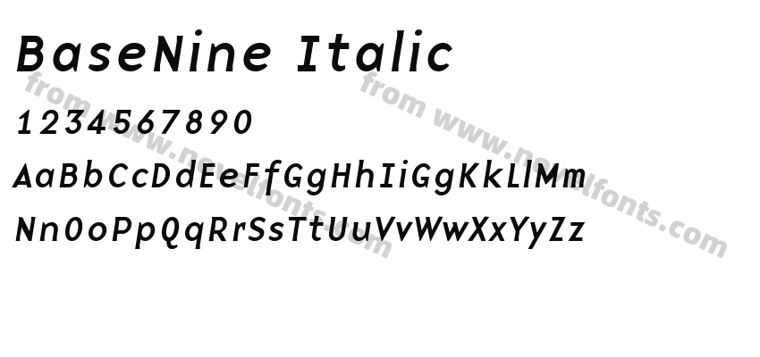 BaseNine ItalicPreview